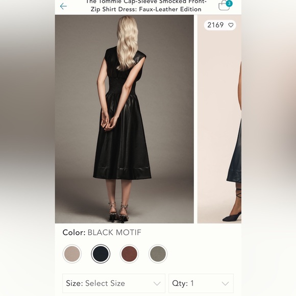 Black vegan leather dress - Picture 3 of 7